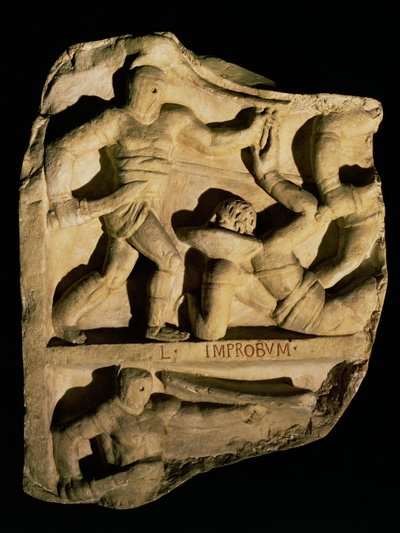 Relief Depicting a Samnite Defeating a Retiarius by Roman